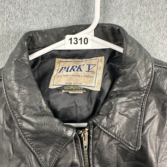 Vintage PARK V Leather Jacket Fringe Western Black Women Made in USA Biker Moto - Picture 13 of 13